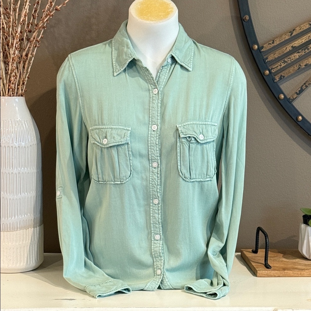 HARPER Mint Green Button Front Shirt Size Small